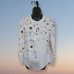 White House Black Market Cream Floral Top (6)
